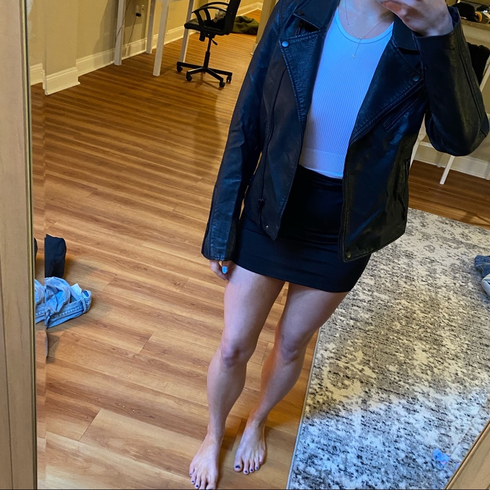 Blank nyc all black leather jacket